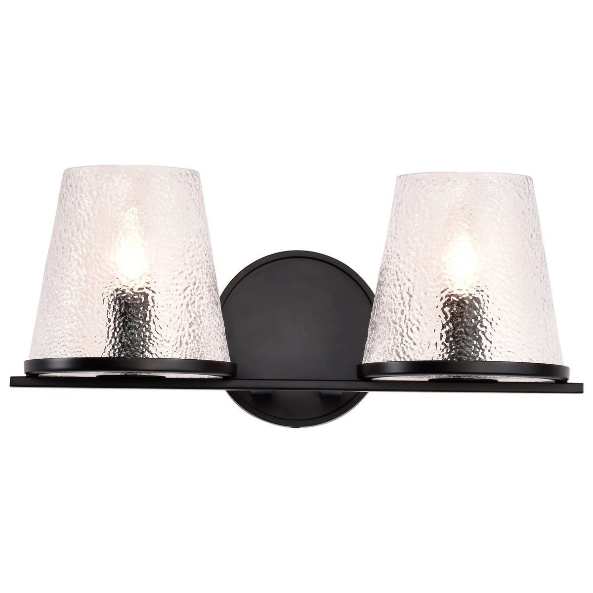 Nuvo 60-8252 Valentine, 2 Light Vanity, Black Finish