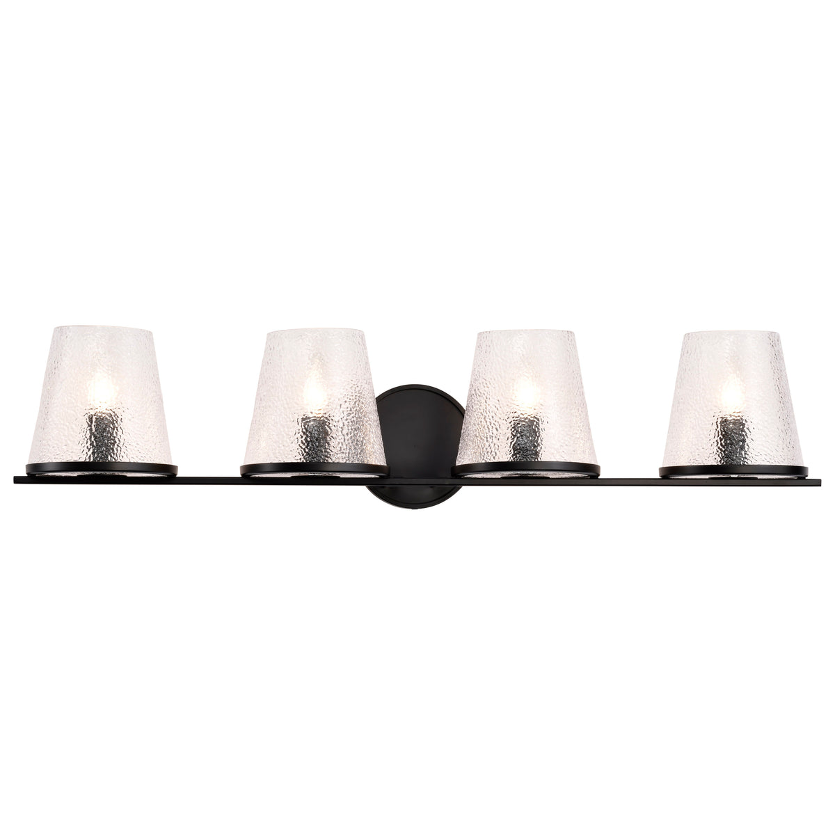 Nuvo 60-8254 Valentine, 4 Light Vanity, Black Finish