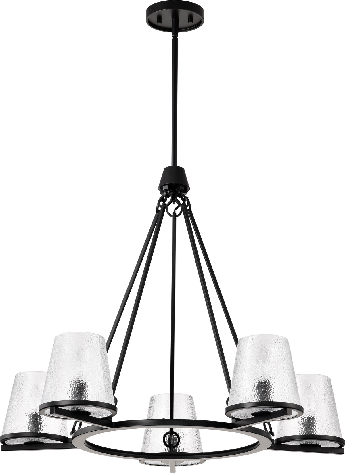 Nuvo 60-8258 Valentine, 5 Light Chandelier, Black Finish