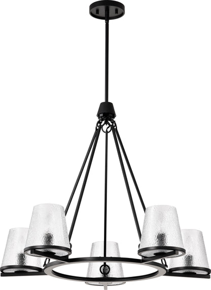 Nuvo 60-8258 Valentine, 5 Light Chandelier, Black Finish