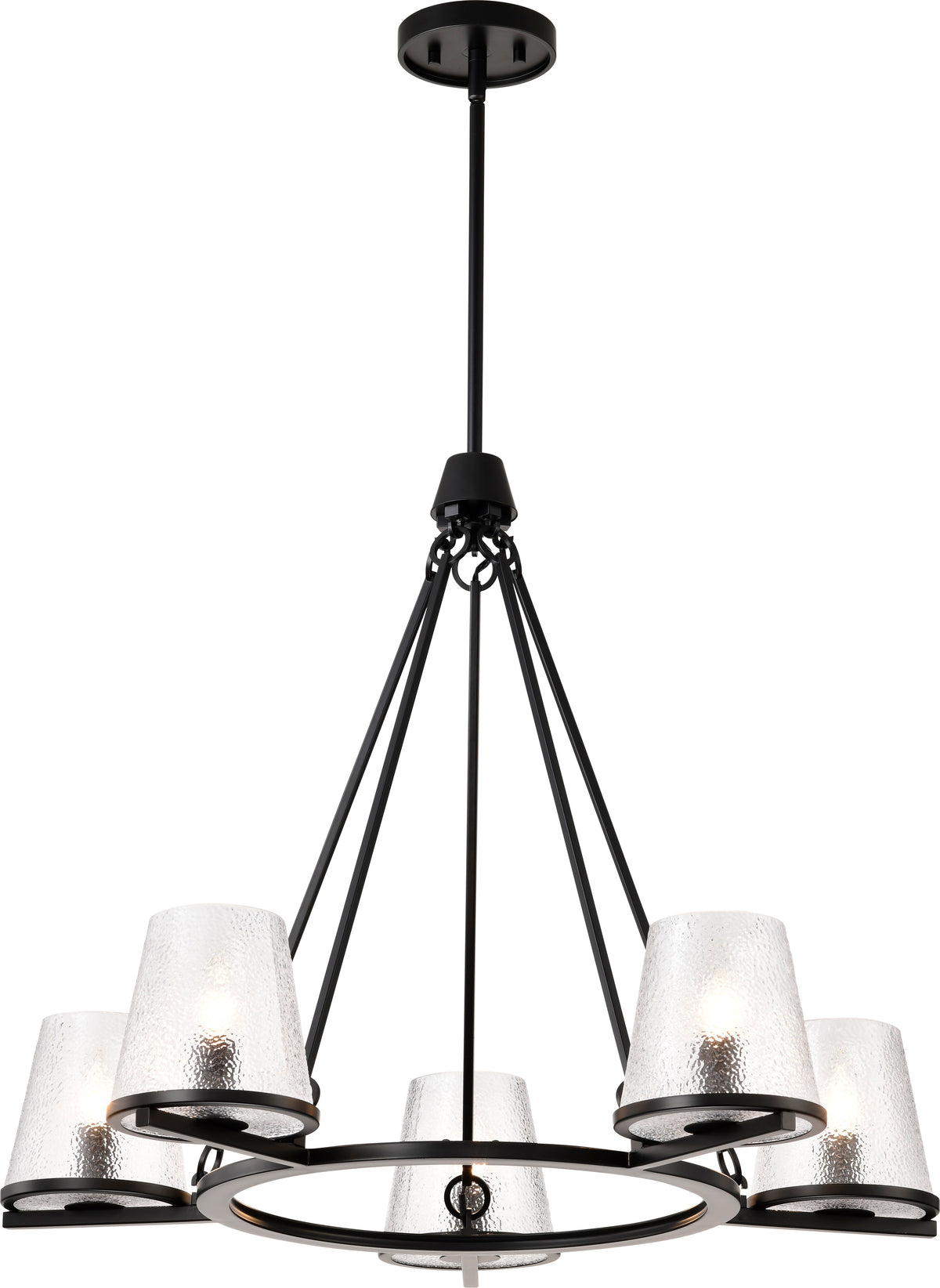 Nuvo 60-8258 Valentine, 5 Light Chandelier, Black Finish