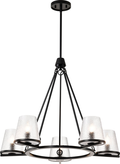 Nuvo 60-8258 Valentine, 5 Light Chandelier, Black Finish