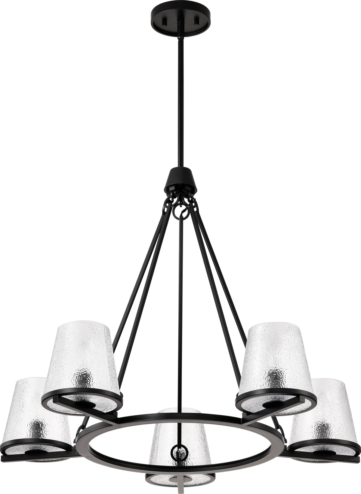 Nuvo 60-8258 Valentine, 5 Light Chandelier, Black Finish