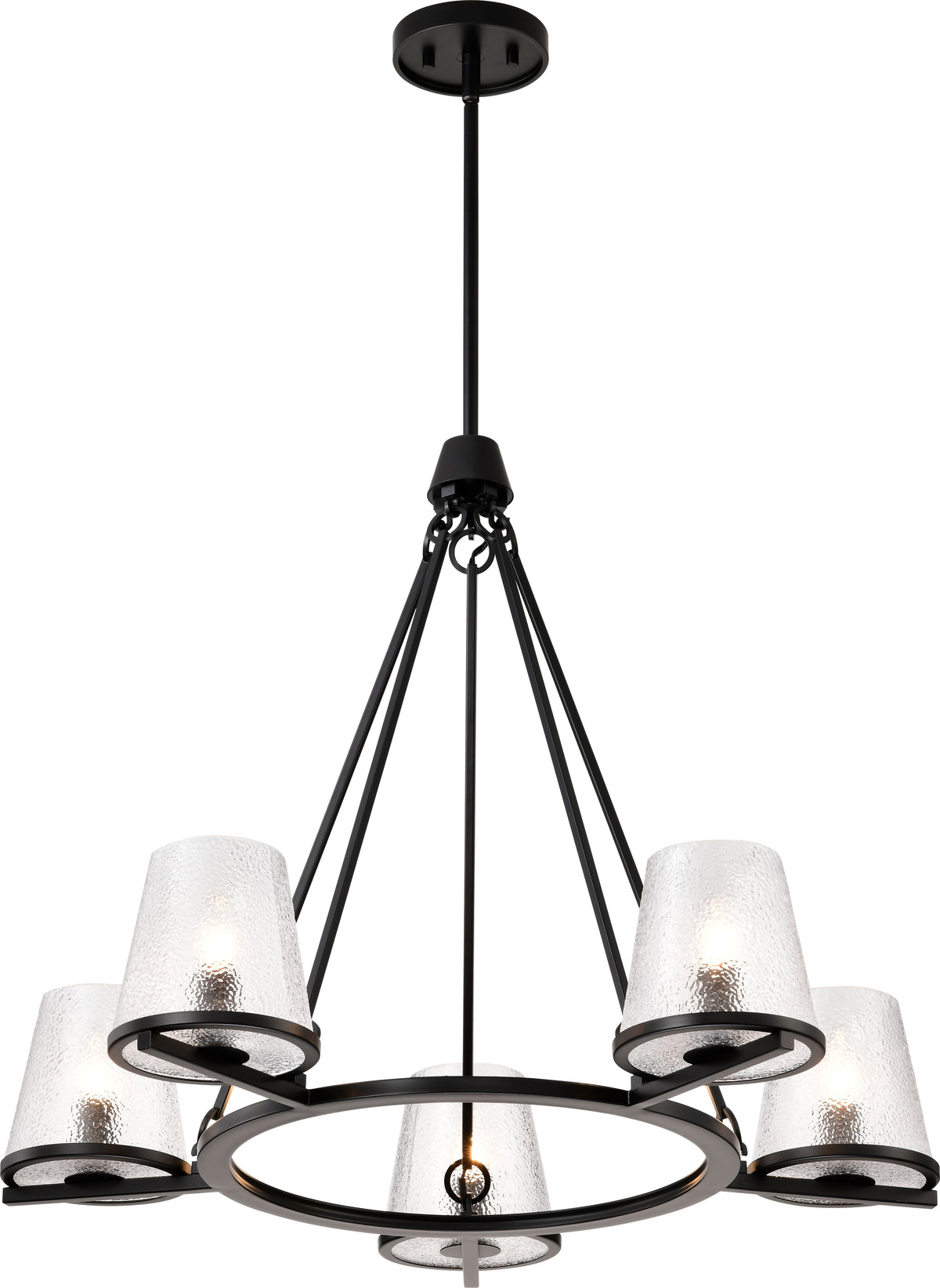 Nuvo 60-8258 Valentine, 5 Light Chandelier, Black Finish