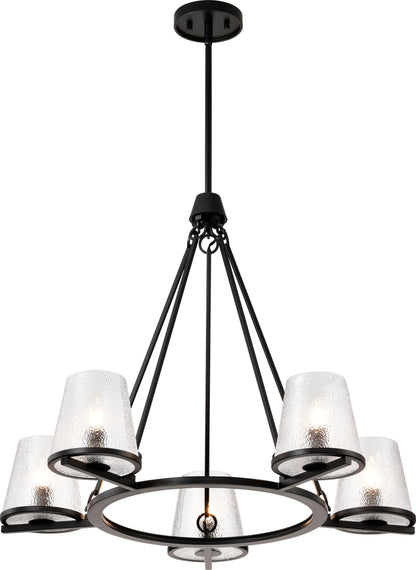 Nuvo 60-8258 Valentine, 5 Light Chandelier, Black Finish