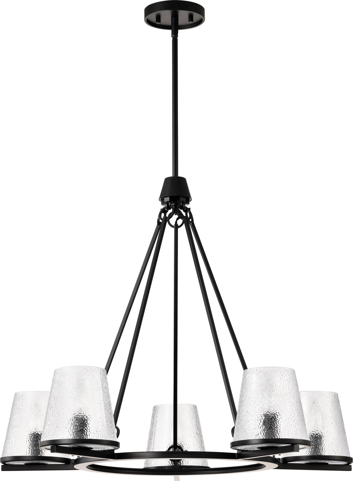 Nuvo 60-8258 Valentine, 5 Light Chandelier, Black Finish