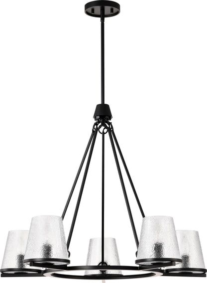 Nuvo 60-8258 Valentine, 5 Light Chandelier, Black Finish