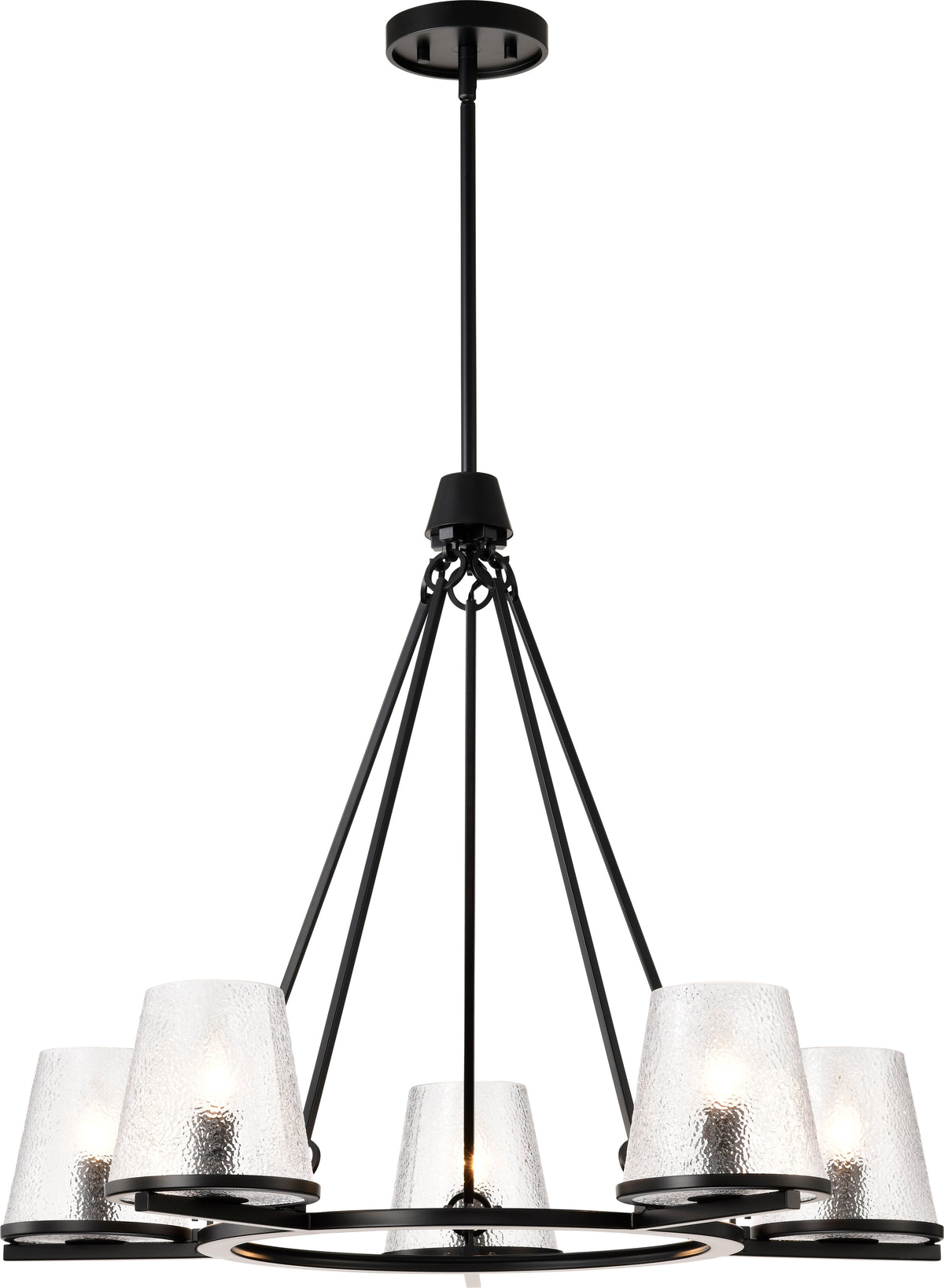 Nuvo 60-8258 Valentine, 5 Light Chandelier, Black Finish