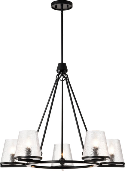 Nuvo 60-8258 Valentine, 5 Light Chandelier, Black Finish