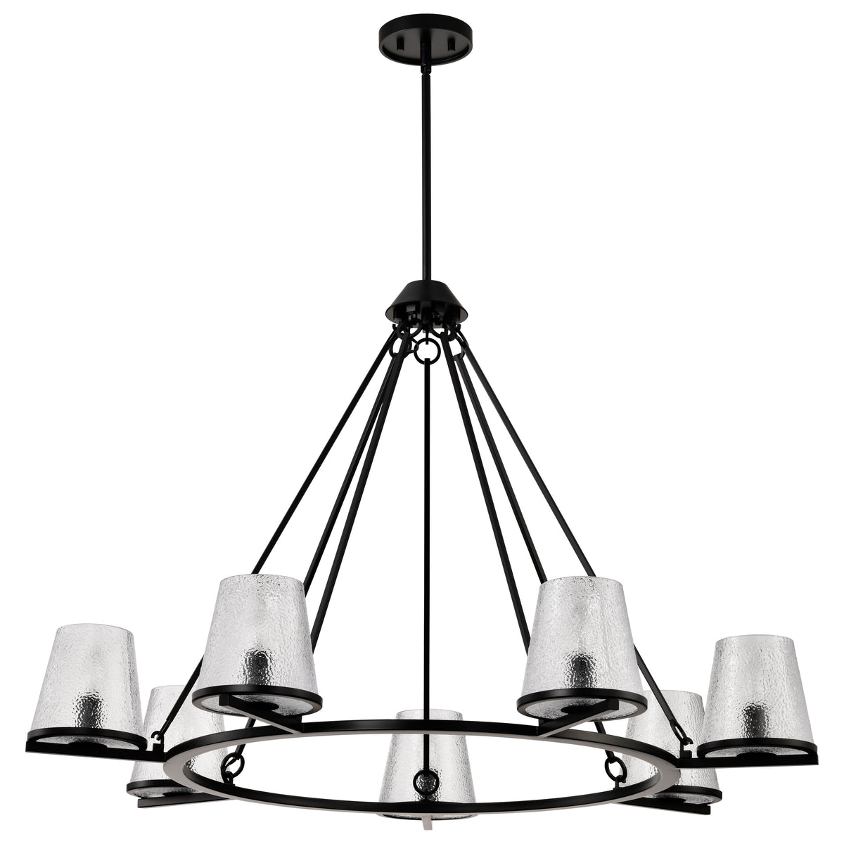 Nuvo 60-8259 Valentine, 7 Light Chandelier, Black Finish