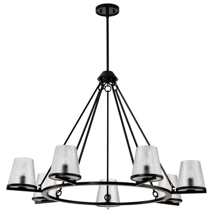 Nuvo 60-8259 Valentine, 7 Light Chandelier, Black Finish
