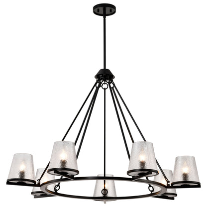 Nuvo 60-8259 Valentine, 7 Light Chandelier, Black Finish