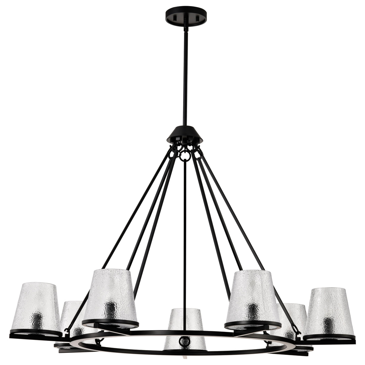 Nuvo 60-8259 Valentine, 7 Light Chandelier, Black Finish