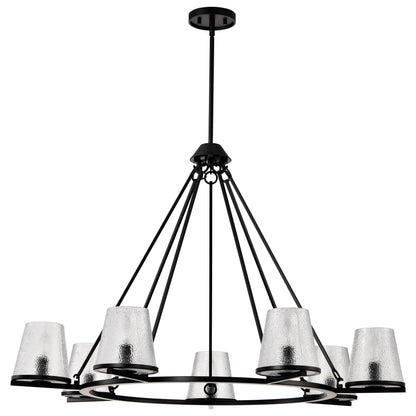 Nuvo 60-8259 Valentine, 7 Light Chandelier, Black Finish