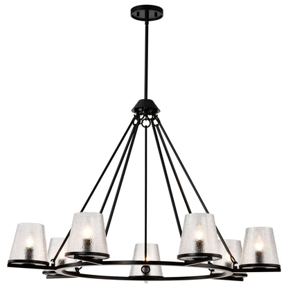 Nuvo 60-8259 Valentine, 7 Light Chandelier, Black Finish