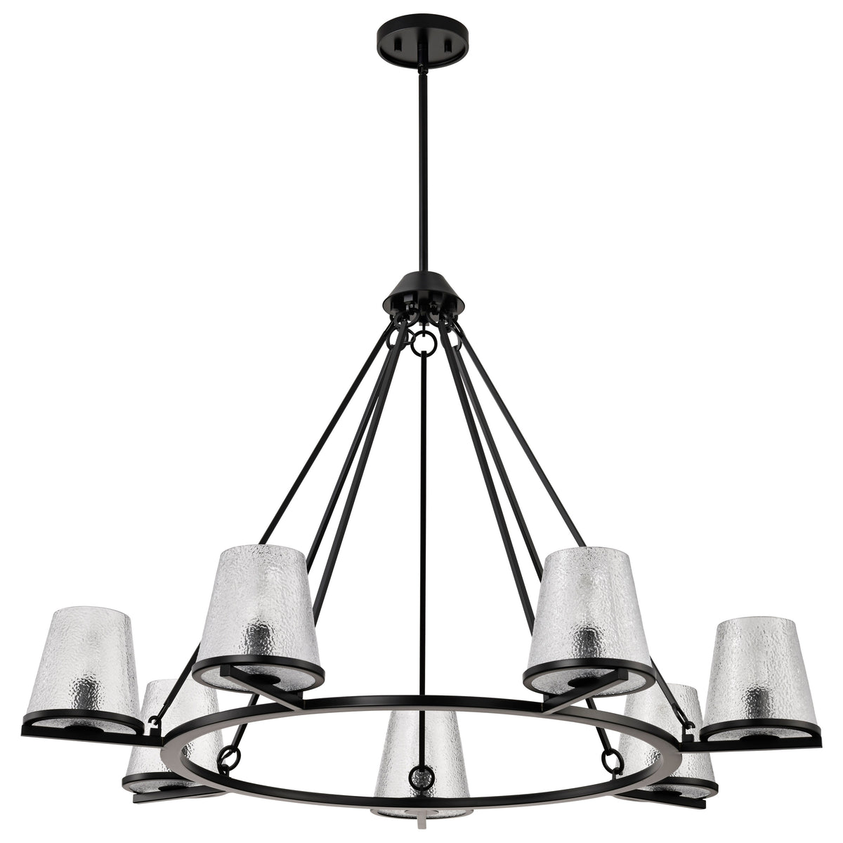 Nuvo 60-8259 Valentine, 7 Light Chandelier, Black Finish