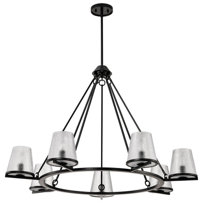Nuvo 60-8259 Valentine, 7 Light Chandelier, Black Finish