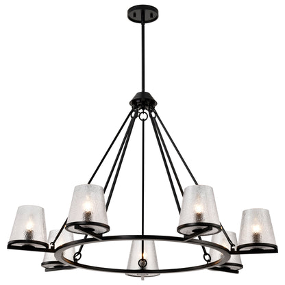 Nuvo 60-8259 Valentine, 7 Light Chandelier, Black Finish