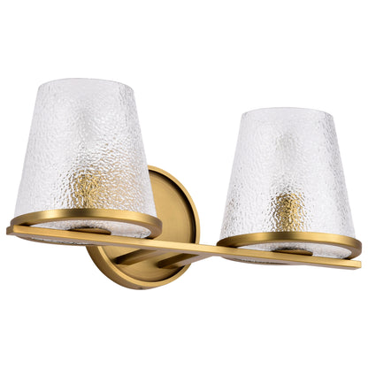 Nuvo 60-8262 Valentine, 2 Light Vanity, Vintage Brass Finish
