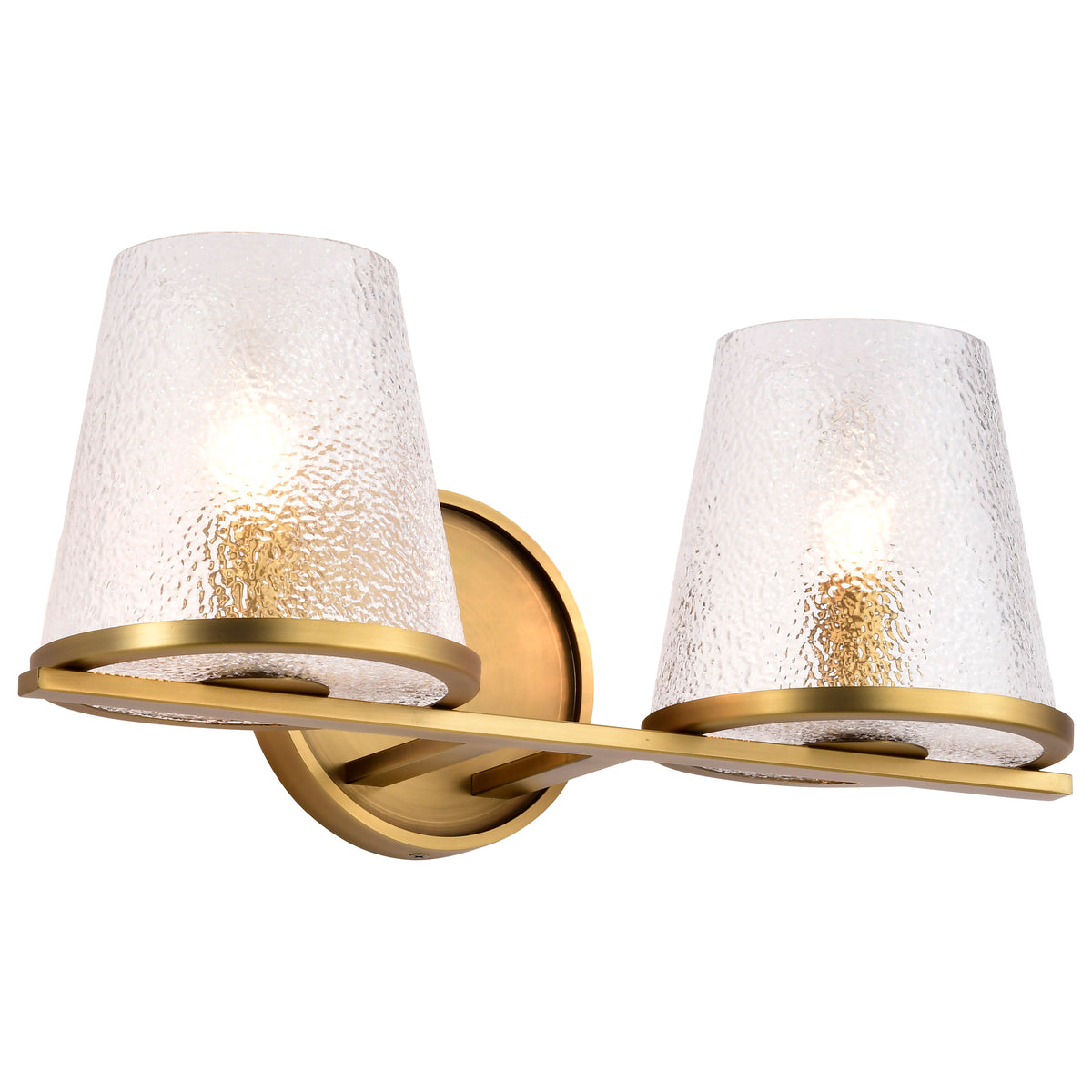 Nuvo 60-8262 Valentine, 2 Light Vanity, Vintage Brass Finish