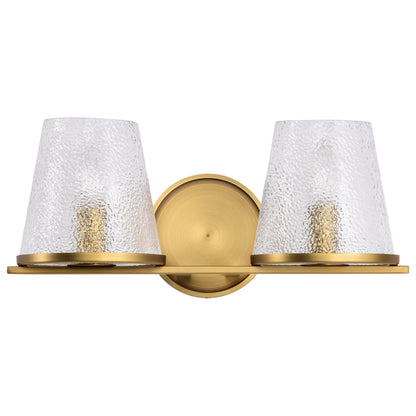 Nuvo 60-8262 Valentine, 2 Light Vanity, Vintage Brass Finish