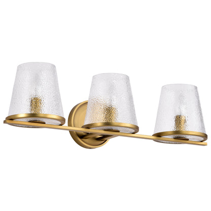 Nuvo 60-8263 Valentine, 3 Light Vanity, Vintage Brass Finish