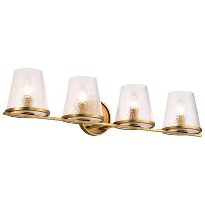 Nuvo 60-8264 Valentine, 4 Light Vanity, Vintage Brass Finish