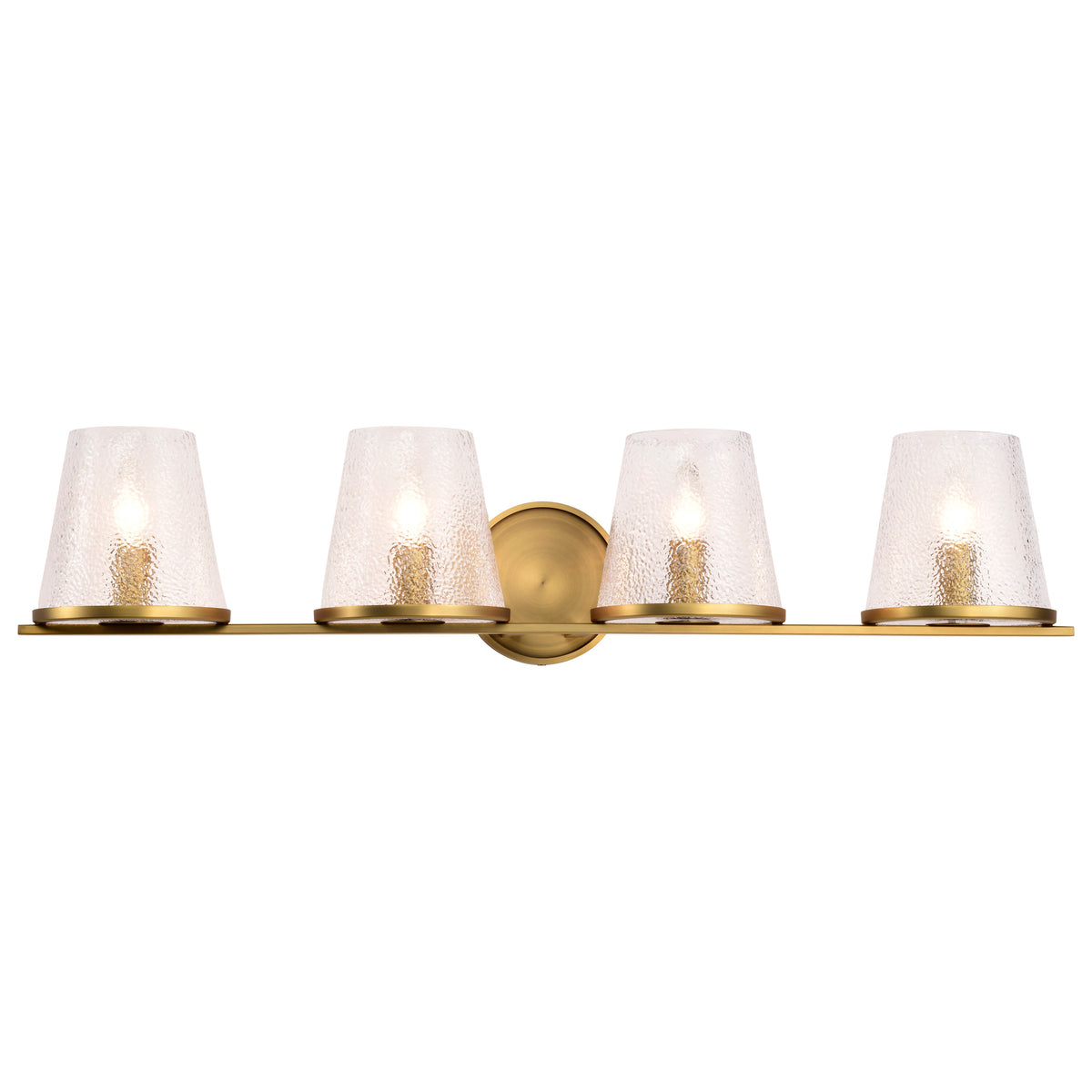 Nuvo 60-8264 Valentine, 4 Light Vanity, Vintage Brass Finish
