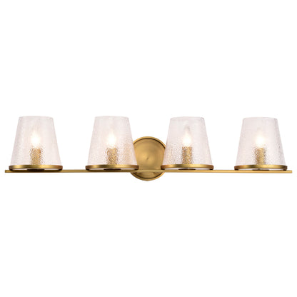 Nuvo 60-8264 Valentine, 4 Light Vanity, Vintage Brass Finish