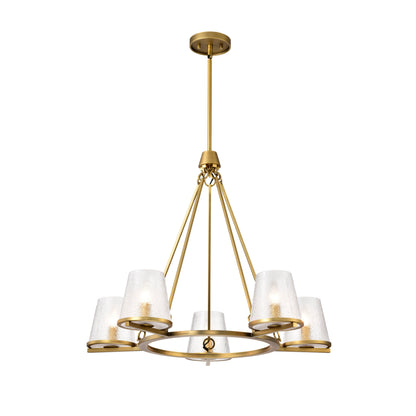 Nuvo 60-8268 Valentine, 5 Light Chandelier, Vintage Brass Finish