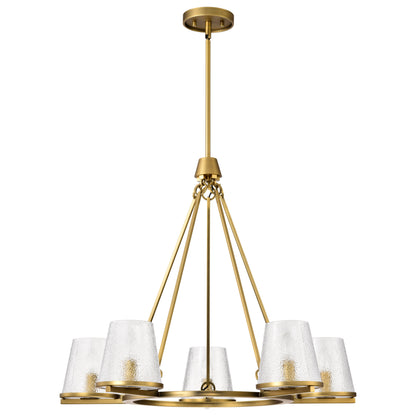Nuvo 60-8268 Valentine, 5 Light Chandelier, Vintage Brass Finish