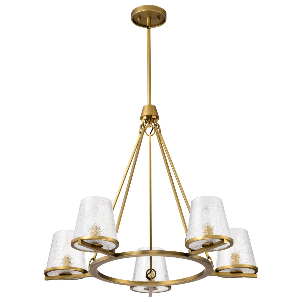 Nuvo 60-8268 Valentine, 5 Light Chandelier, Vintage Brass Finish