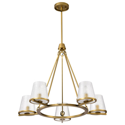 Nuvo 60-8268 Valentine, 5 Light Chandelier, Vintage Brass Finish