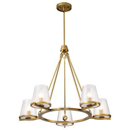 Nuvo 60-8268 Valentine, 5 Light Chandelier, Vintage Brass Finish