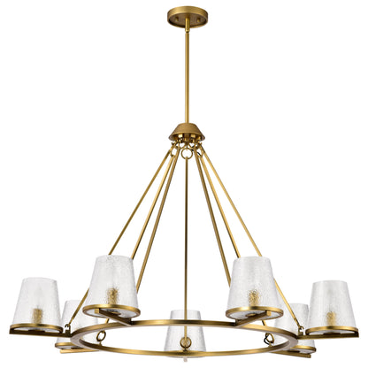 Nuvo 60-8269 Valentine, 7 Light Chandelier, Vintage Brass Finish