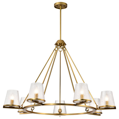 Nuvo 60-8269 Valentine, 7 Light Chandelier, Vintage Brass Finish