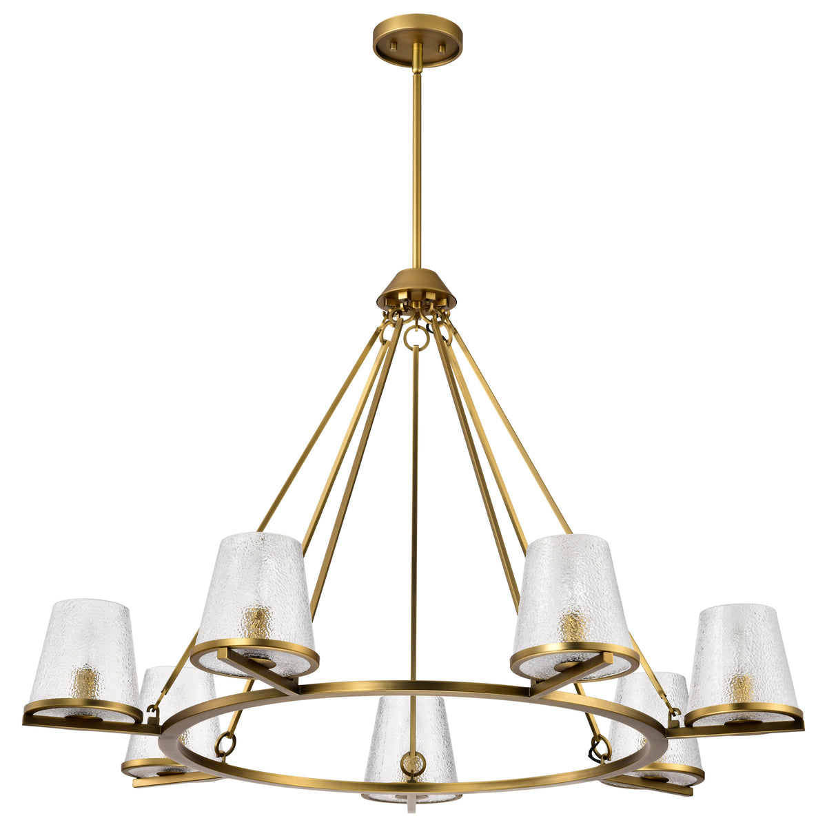 Nuvo 60-8269 Valentine, 7 Light Chandelier, Vintage Brass Finish
