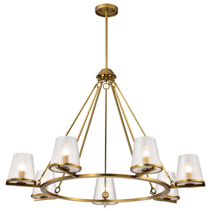 Nuvo 60-8269 Valentine, 7 Light Chandelier, Vintage Brass Finish