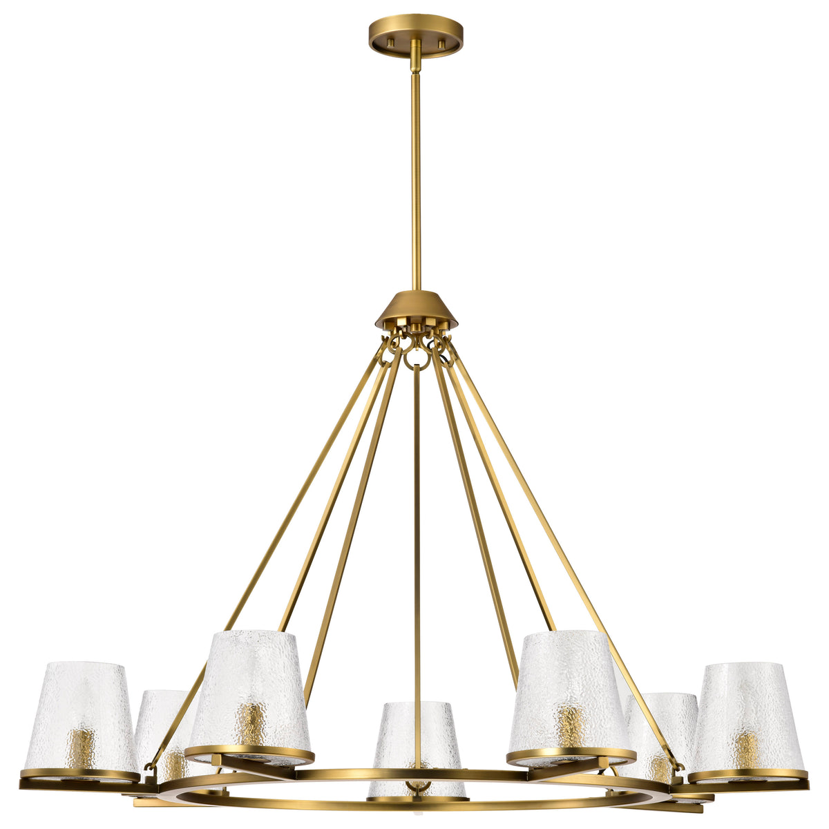 Nuvo 60-8269 Valentine, 7 Light Chandelier, Vintage Brass Finish
