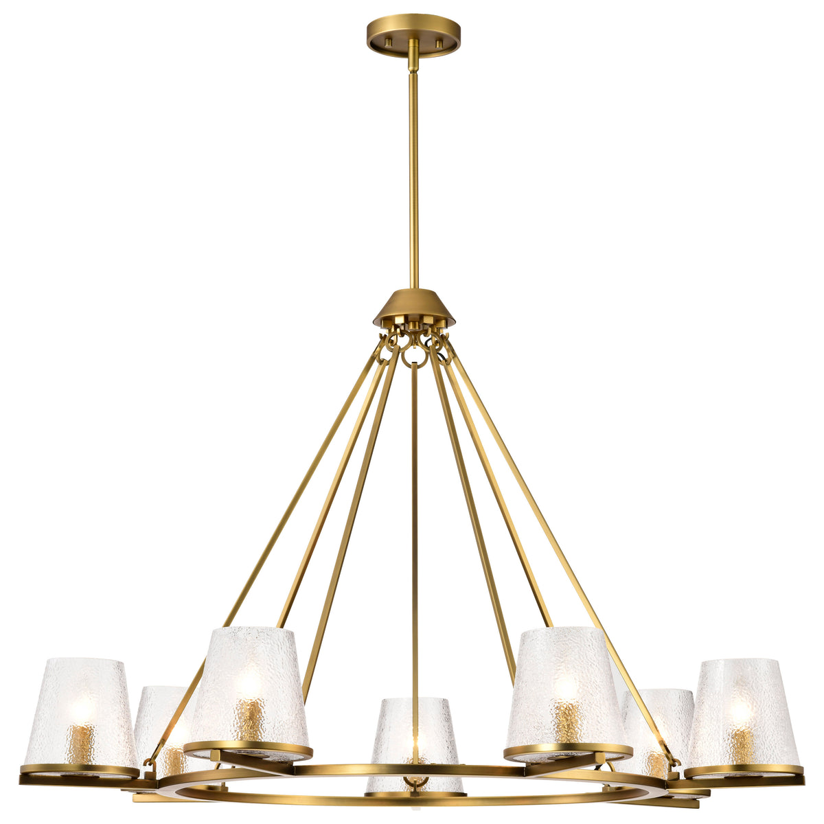 Nuvo 60-8269 Valentine, 7 Light Chandelier, Vintage Brass Finish
