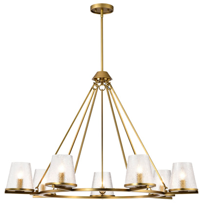 Nuvo 60-8269 Valentine, 7 Light Chandelier, Vintage Brass Finish