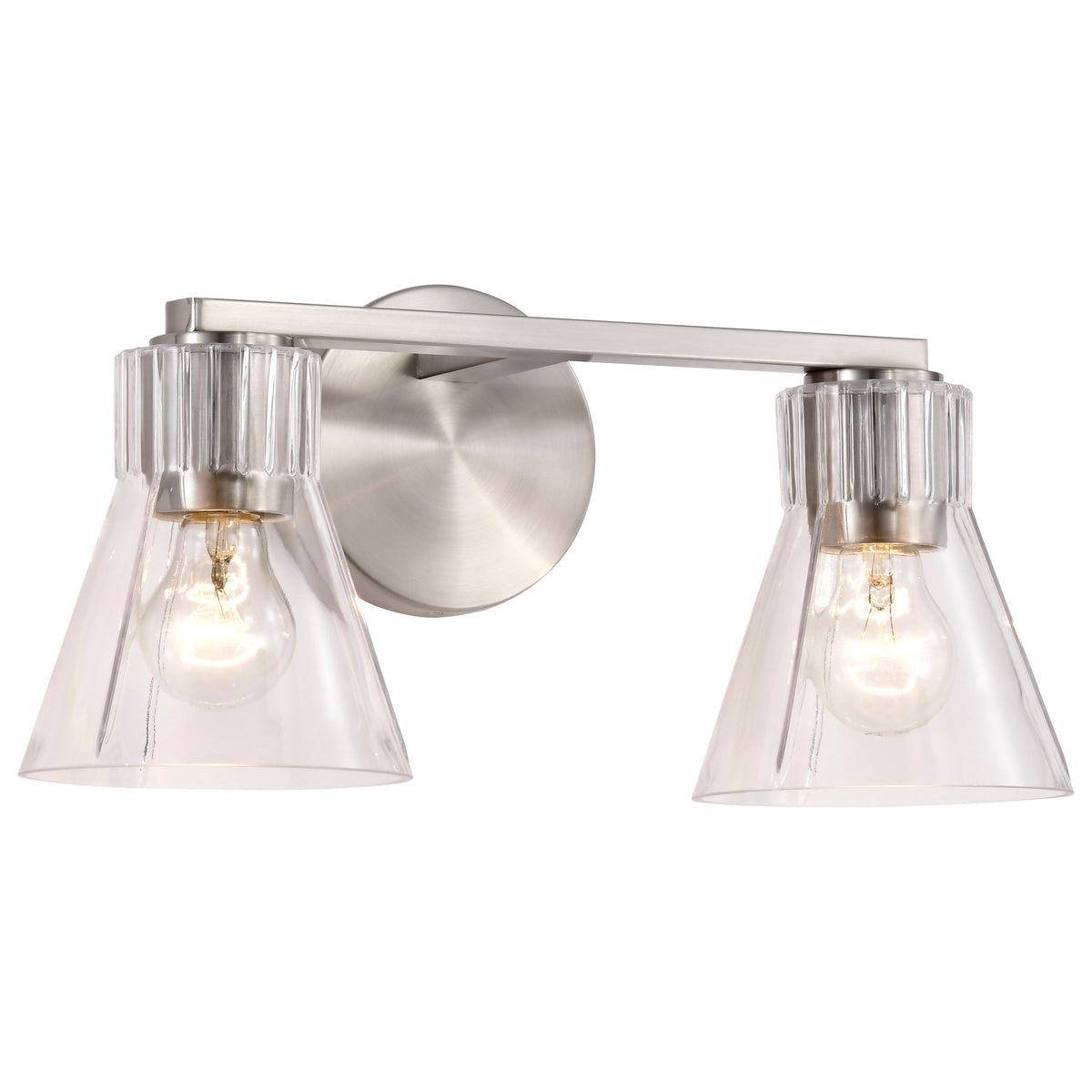 Nuvo 60-8332 Gianna, 2 Light Vanity, Brushed Nickel Finish