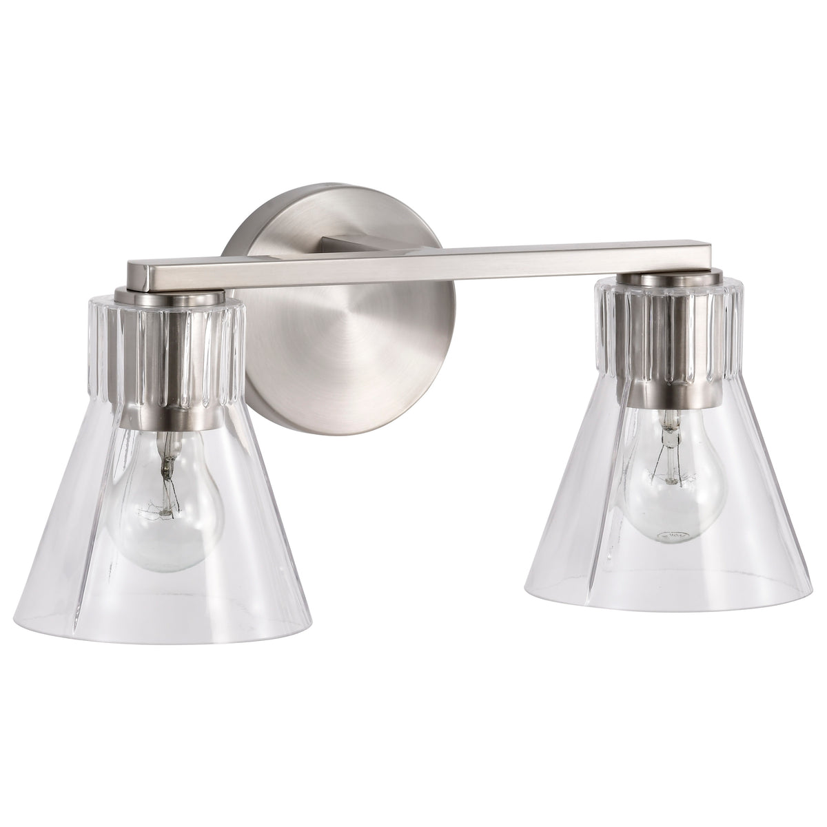 Nuvo 60-8332 Gianna, 2 Light Vanity, Brushed Nickel Finish