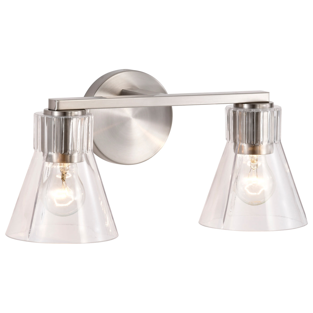 Nuvo 60-8332 Gianna, 2 Light Vanity, Brushed Nickel Finish