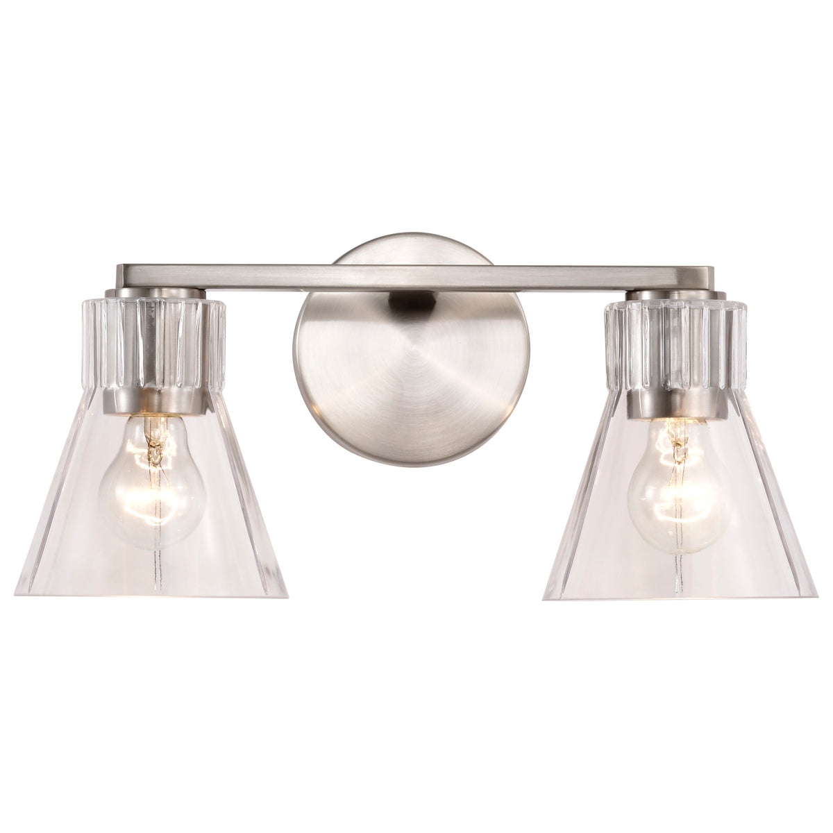 Nuvo 60-8332 Gianna, 2 Light Vanity, Brushed Nickel Finish