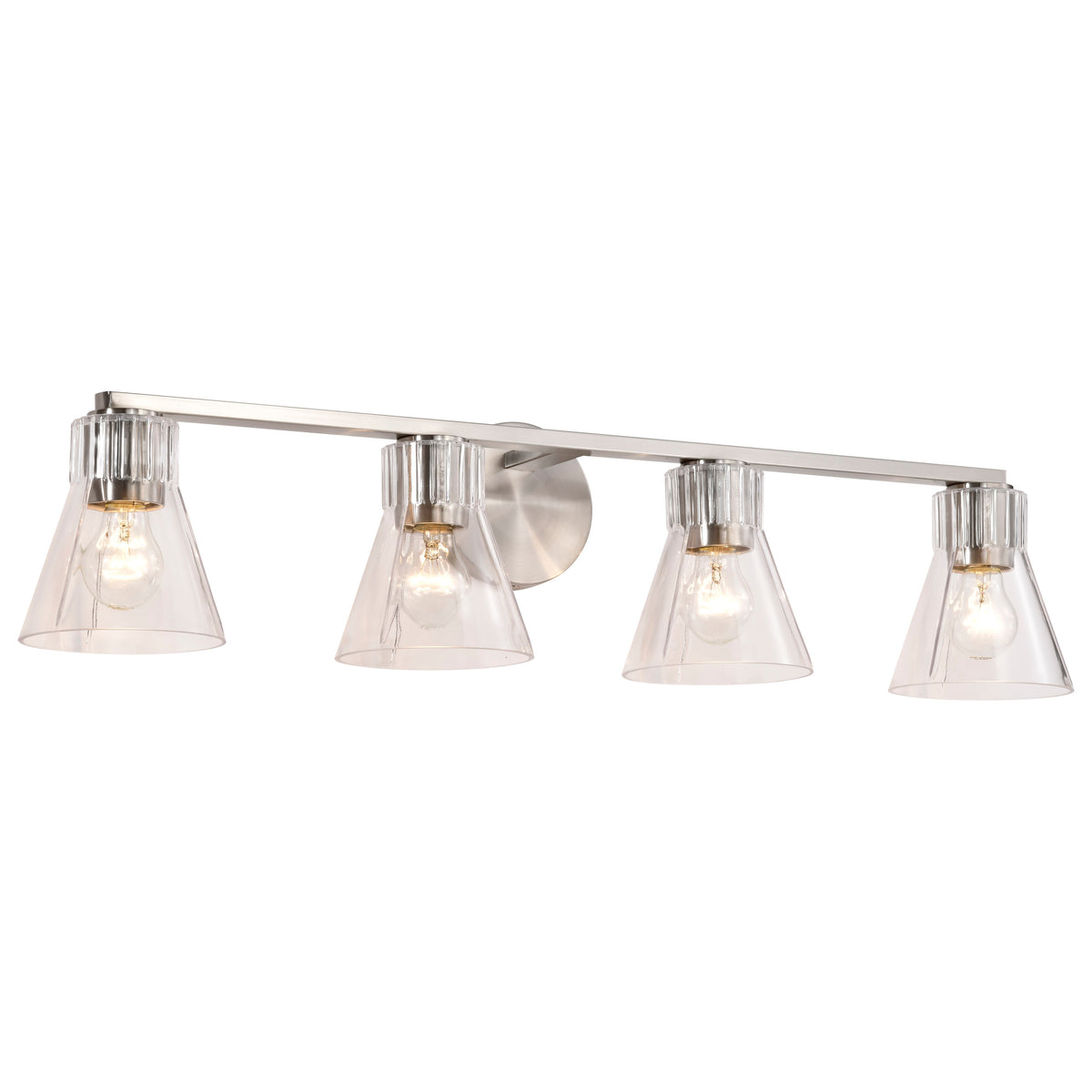 Nuvo 60-8334 Gianna, 4 Light Vanity, Brushed Nickel Finish