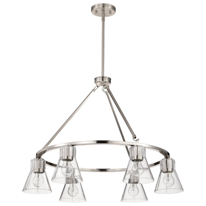 Nuvo 60-8335 Gianna, 6 Light Chandelier, Brushed Nickel Finish