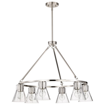 Nuvo 60-8335 Gianna, 6 Light Chandelier, Brushed Nickel Finish