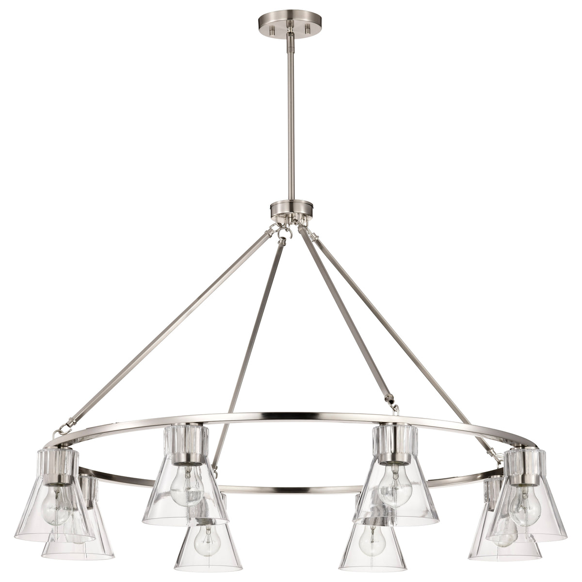 Nuvo 60-8336 Gianna, 8 Light Chandelier, Brushed Nickel Finish