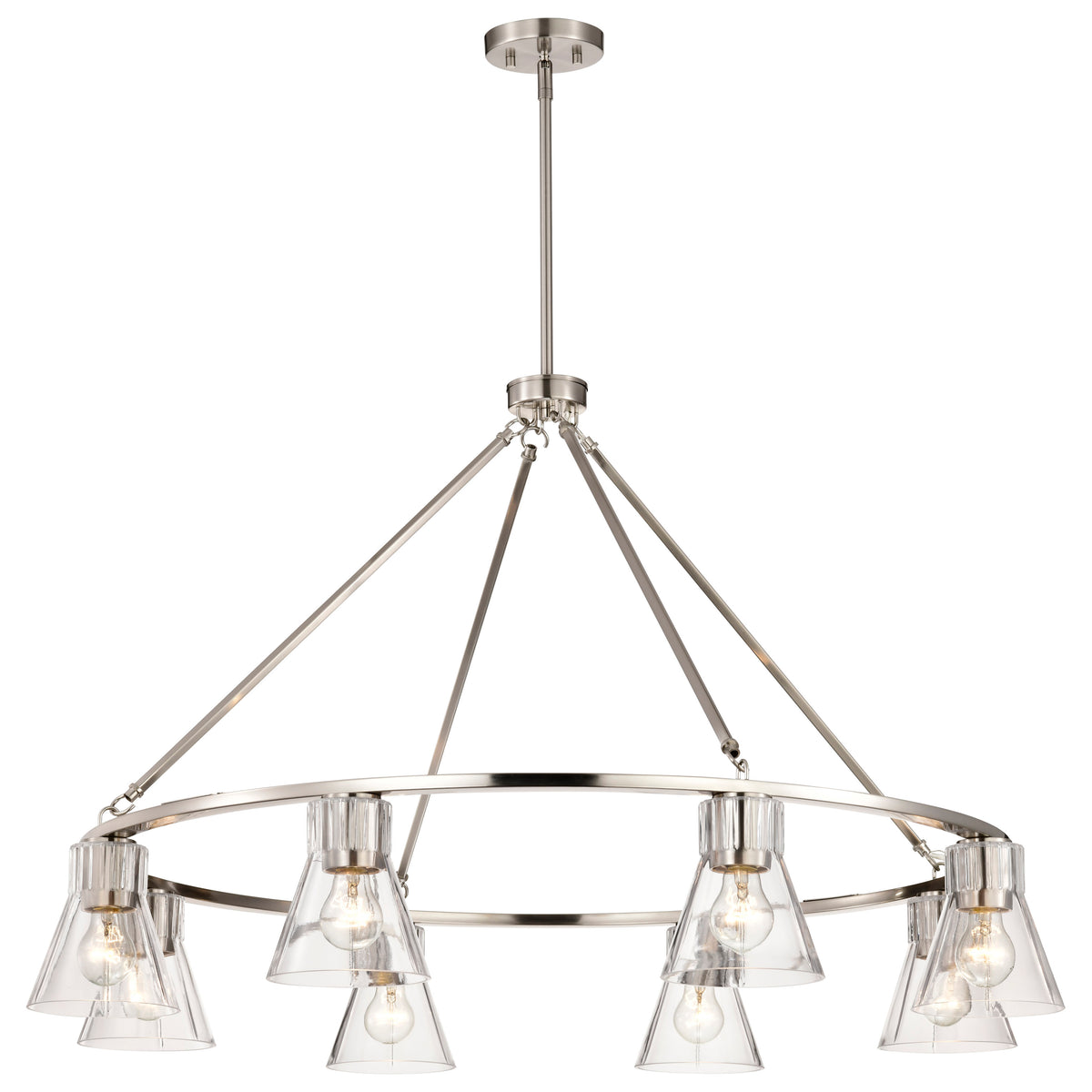 Nuvo 60-8336 Gianna, 8 Light Chandelier, Brushed Nickel Finish